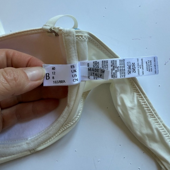 La Perla Cream Underwire Halter Bra or Swim Top 36B - Picture 6 of 6